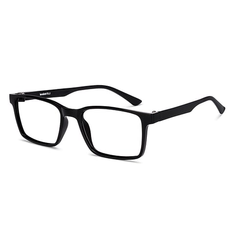 Lenskart BLU Screen Glasses Blue Block Zero Power Screen Glasses : Black Full Rim Rectangle Lenskart Blu LB E14454-C1 left side