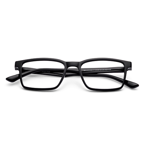 Lenskart BLU Screen Glasses Blue Block Zero Power Screen Glasses : Black Full Rim Rectangle Lenskart Blu LB E14454-C1 left side
