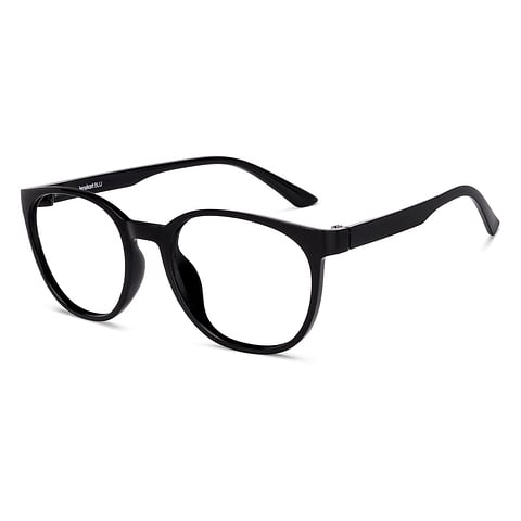 Lenskart BLU Screen Glasses Blue Block Zero Power Screen Glasses : Black Full Rim Round Lenskart Blu-C5 left side