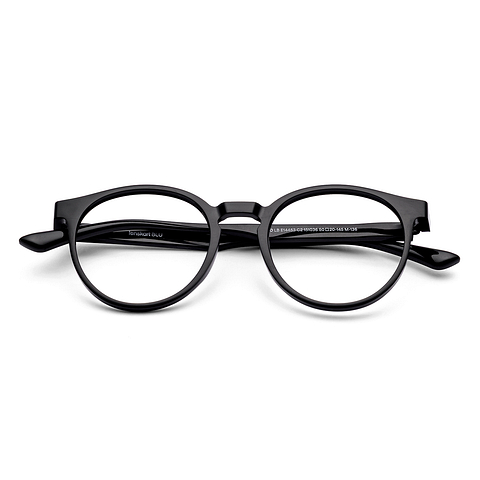 Lenskart BLU Screen Glasses Blue Block Zero Power Screen Glasses : Black Full Rim Round Lenskart Blu LB E14453-C2 left side