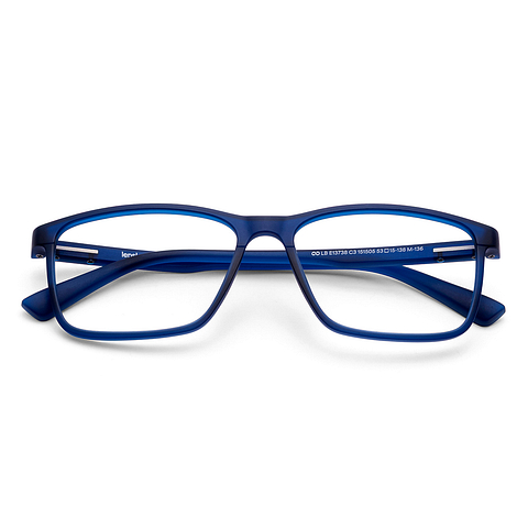 Lenskart BLU Screen Glasses Blue Block Zero Power Screen Glasses : Blue Full Rim Rectangle Lenskart Blu LB E13738-C3 left side