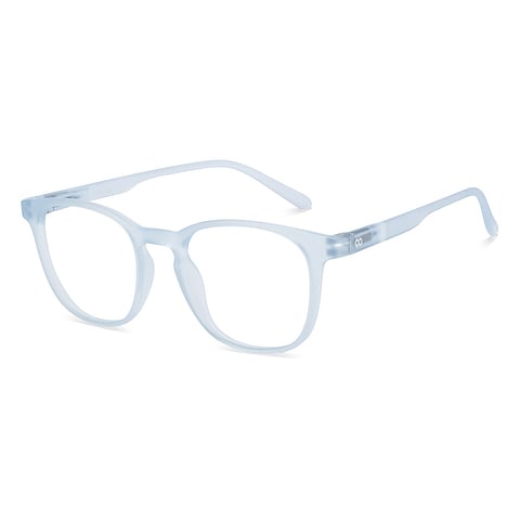 Lenskart Hustlr Screen Glasses Blue Block Zero Power Screen Glasses : Blue Sky Transparent Full Rim Square Lenskart HUSTLR LB E14058-W C3 right side