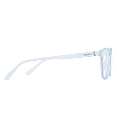 Lenskart Hustlr Screen Glasses Blue Block Zero Power Screen Glasses : Blue Sky Transparent Full Rim Square Lenskart HUSTLR LB E14058-W C3 left side