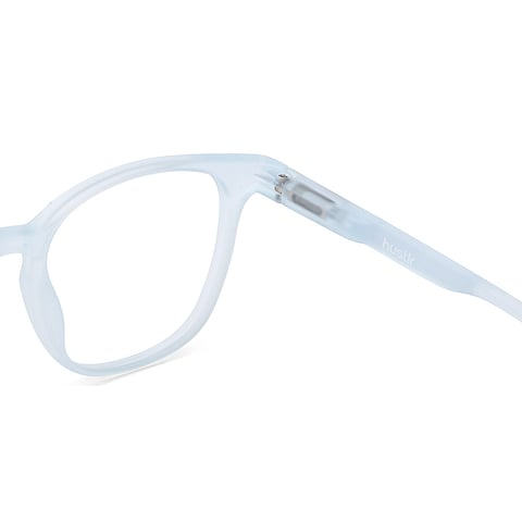 Lenskart Hustlr Screen Glasses Blue Block Zero Power Screen Glasses : Blue Sky Transparent Full Rim Square Lenskart HUSTLR LB E14058-W C3 right side