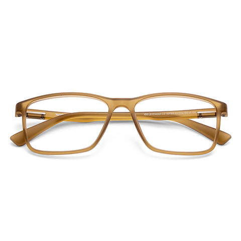 Lenskart BLU Screen Glasses Blue Block Zero Power Screen Glasses : Brown Transparent Full Rim Rectangle Lenskart BLU LB E14242-C3 left side