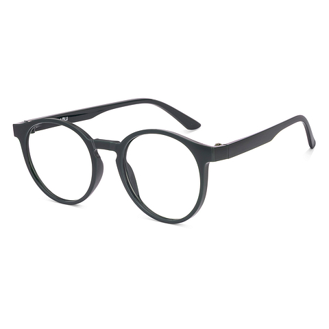 Lenskart BLU Screen Glasses Blue Block Zero Power Screen Glasses : Dark Green Full Rim Round Lenskart Blu LB E14453-C5 right side