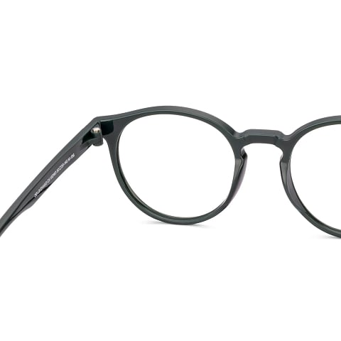 Lenskart BLU Screen Glasses Blue Block Zero Power Screen Glasses : Dark Green Full Rim Round Lenskart Blu LB E14453-C5 right side