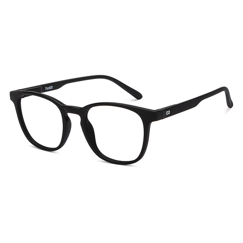 Lenskart Hustlr Screen Glasses Blue Block Zero Power Screen Glasses : Dark Night Full Rim Square Lenskart HUSTLR LB E14058-W C1 left side