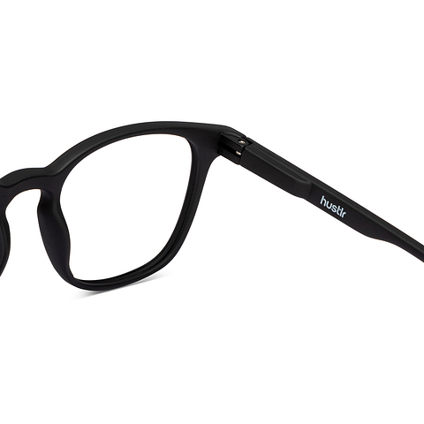 Lenskart Hustlr Screen Glasses Blue Block Zero Power Screen Glasses : Dark Night Full Rim Square Lenskart HUSTLR LB E14058-W C1 left side