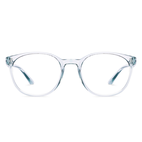 Lenskart BLU Screen Glasses Blue Block Zero Power Screen Glasses : Gray Transparent Blue Full Rim Round Lenskart BLU LB E14061-C1 right side