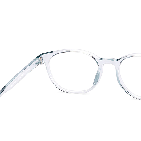 Lenskart BLU Screen Glasses Blue Block Zero Power Screen Glasses : Gray Transparent Blue Full Rim Round Lenskart BLU LB E14061-C1 right side