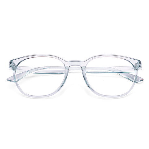 Lenskart BLU Screen Glasses Blue Block Zero Power Screen Glasses : Gray Transparent Blue Full Rim Round Lenskart BLU LB E14061-C1 left side