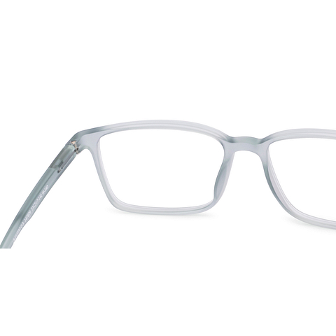 Lenskart BLU Screen Glasses Blue Block Zero Power Screen Glasses : Gray Transparent Navy Blue Full Rim Rectangle Lenskart Blu LB E13737-C3 right side