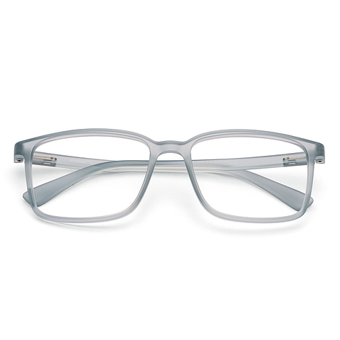 Lenskart BLU Screen Glasses Blue Block Zero Power Screen Glasses : Gray Transparent Navy Blue Full Rim Rectangle Lenskart Blu LB E13737-C3 left side