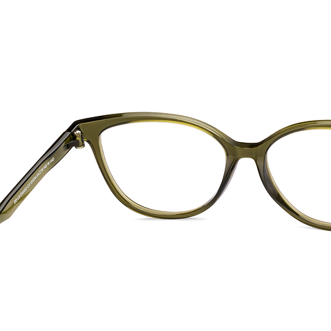 Lenskart BLU Screen Glasses Blue Block Zero Power Screen Glasses : Green Full Rim Cat Eye Lenskart BLU LB E14452-C3 right side