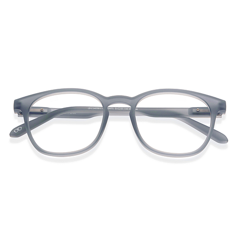 Lenskart Hustlr Screen Glasses Blue Block Zero Power Screen Glasses : Grey Stone Full Rim Square Lenskart HUSTLR LB E14058-XW C2 left side
