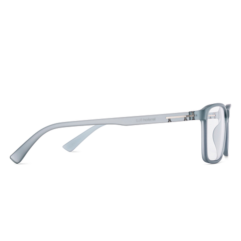 Lenskart BLU Screen Glasses Blue Block Zero Power Screen Glasses : Grey Transparent Full Rim Rectangle Lenskart Blu LB E14242-C1 right side