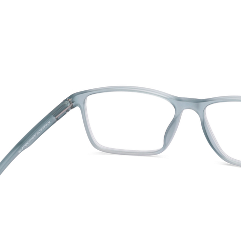 Lenskart BLU Screen Glasses Blue Block Zero Power Screen Glasses : Grey Transparent Full Rim Rectangle Lenskart Blu LB E14242-C1 right side
