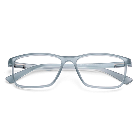 Lenskart BLU Screen Glasses Blue Block Zero Power Screen Glasses : Grey Transparent Full Rim Rectangle Lenskart Blu LB E14242-C1 left side
