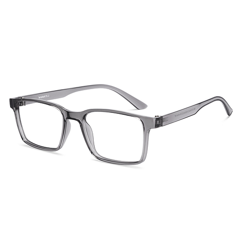 Lenskart BLU Screen Glasses Blue Block Zero Power Screen Glasses : Grey Transparent Full Rim Rectangle Lenskart BLU LB E14454-C4 left side