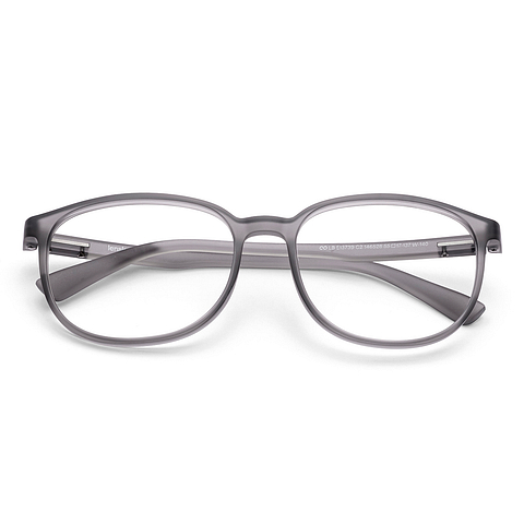 Lenskart BLU Screen Glasses Blue Block Zero Power Screen Glasses : Grey Transparent Full Rim Square Lenskart BLU LB E13739-C2 left side