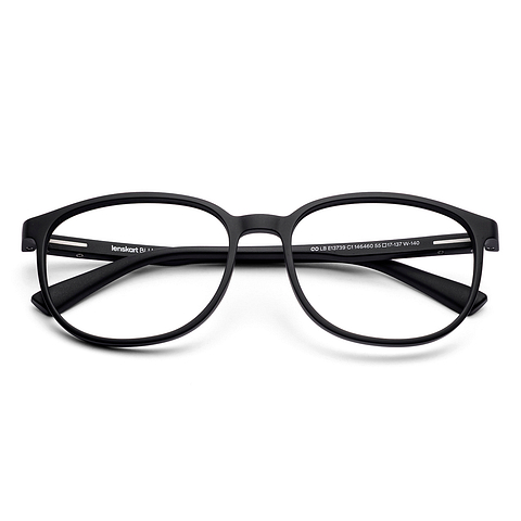 Lenskart BLU Screen Glasses Blue Block Zero Power Screen Glasses : Matte Black Full Rim Square Lenskart BLU LB E13739-C1 left side