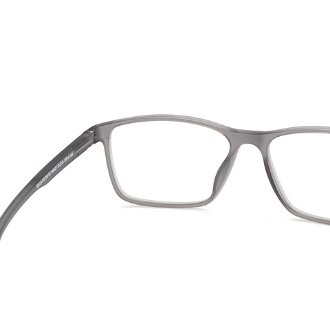 Lenskart BLU Screen Glasses Blue Block Zero Power Screen Glasses : Matte Grey Transparent Full Rim Rectangle Lenskart Blu LB E13738-C2 right side