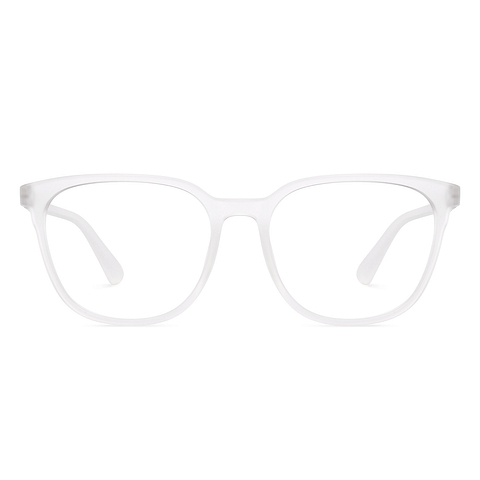 Lenskart BLU Screen Glasses Blue Block Zero Power Screen Glasses : Matte Transparent Full Rim Square Lenskart Blu LB E13740-C2 right side