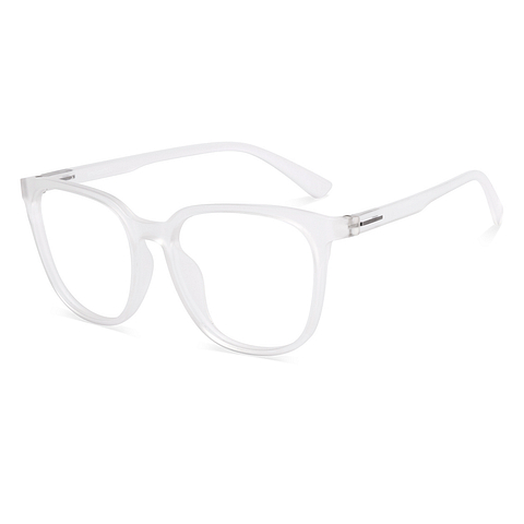 Lenskart BLU Screen Glasses Blue Block Zero Power Screen Glasses : Matte Transparent Full Rim Square Lenskart Blu LB E13740-C2 right side