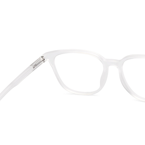 Lenskart BLU Screen Glasses Blue Block Zero Power Screen Glasses : Matte Transparent Full Rim Square Lenskart Blu LB E13740-C2 right side