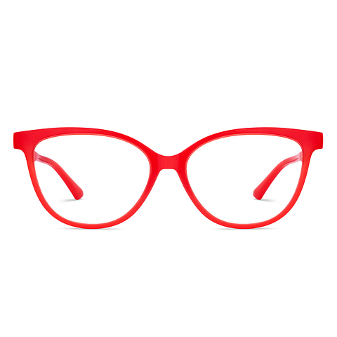 Lenskart BLU Screen Glasses Blue Block Zero Power Screen Glasses : Red Full Rim Cat Eye Lenskart Blu LB E14452-C4 right side