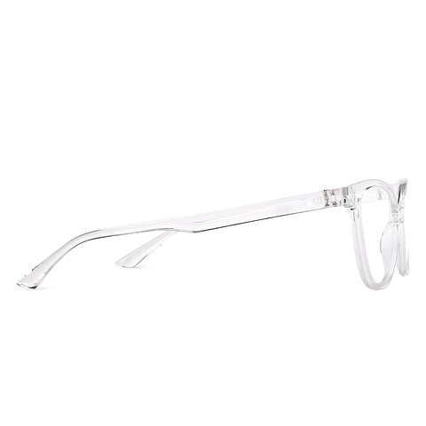 Lenskart BLU Screen Glasses Blue Block Zero Power Screen Glasses : Transparent Full Rim Cat Eye Lenskart Blu LB E14452-C2 left side