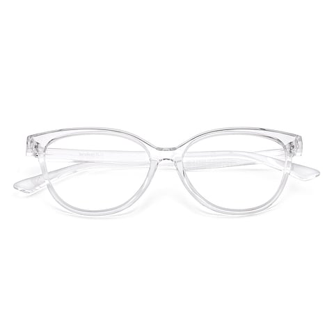 Lenskart BLU Screen Glasses Blue Block Zero Power Screen Glasses : Transparent Full Rim Cat Eye Lenskart Blu LB E14452-C2 left side