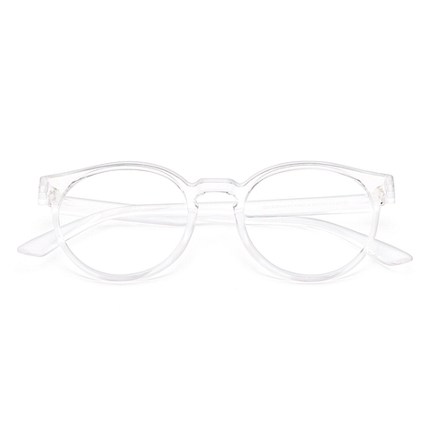 Lenskart BLU Screen Glasses Blue Block Zero Power Screen Glasses : Transparent Full Rim Round Lenskart Blu LB E14453-C4 left side