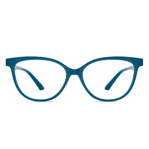 Lenskart BLU Screen Glasses Blue Block Zero Power Screen Glasses : Turquoise Navy Blue Full Rim Cat Eye Lenskart Blu LB E14452-C6 right side