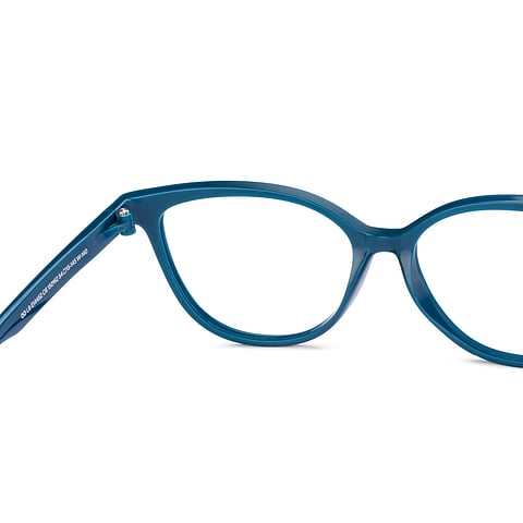 Lenskart BLU Screen Glasses Blue Block Zero Power Screen Glasses : Turquoise Navy Blue Full Rim Cat Eye Lenskart Blu LB E14452-C6 right side