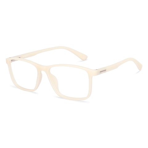 Lenskart BLU Screen Glasses Blue Block Zero Power Screen Glasses : White Full Rim Rectangle Lenskart BLU LB E13738-C4 left side