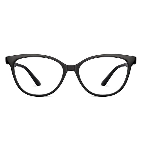 Lenskart BLU Screen Glasses Blue Block Zero Power Screen Glasses: Black Full Rim Cat Eye Lenskart Blu LB E14452-C1 right side