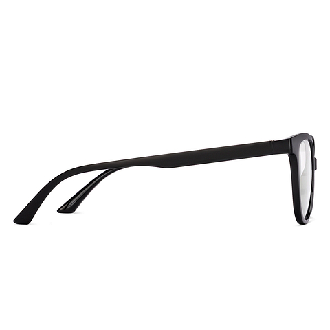 Lenskart BLU Screen Glasses Blue Block Zero Power Screen Glasses: Black Full Rim Cat Eye Lenskart Blu LB E14452-C1 left side