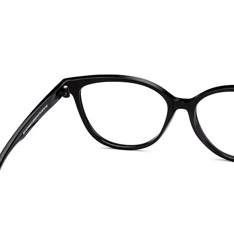 Lenskart BLU Screen Glasses Blue Block Zero Power Screen Glasses: Black Full Rim Cat Eye Lenskart Blu LB E14452-C1 right side