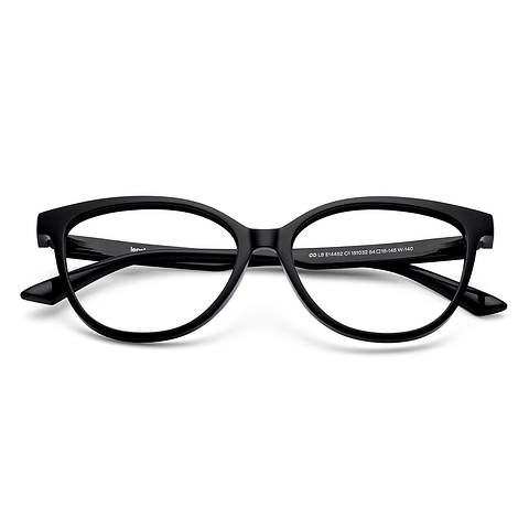 Lenskart BLU Screen Glasses Blue Block Zero Power Screen Glasses: Black Full Rim Cat Eye Lenskart Blu LB E14452-C1 left side