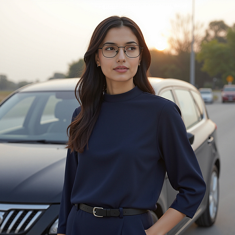 Lenskart BLU Screen Glasses Blue Block Zero Power Screen Glasses: Black Full Rim Square Lenskart Blu LB E18341 right side