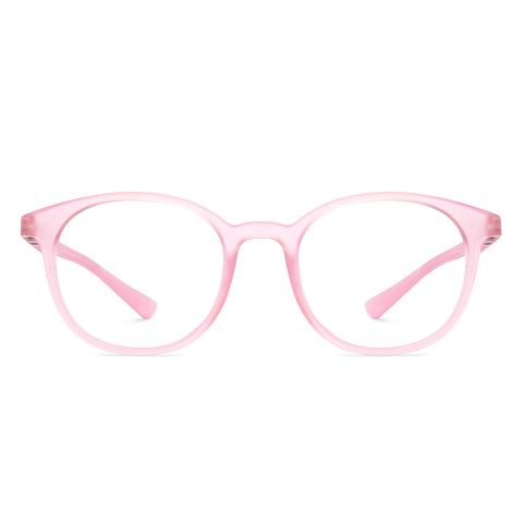 Lenskart BLU Screen Glasses Blue Block Zero Power Screen Glasses: Matte Pink Transparent Full Rim Round Lenskart Blu LB E13736-C3 right side