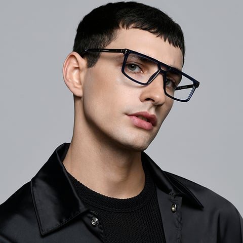 Lenskart Studio Online Sky Blue Full Rim Geometric left side