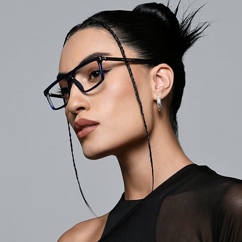 Lenskart Studio Online Sky Blue Full Rim Geometric right side