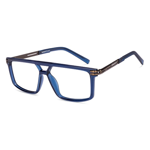 Lenskart Studio Online Sky Blue Full Rim Geometric left side