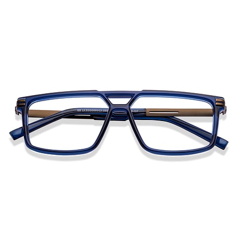 Lenskart Studio Online Sky Blue Full Rim Geometric right side