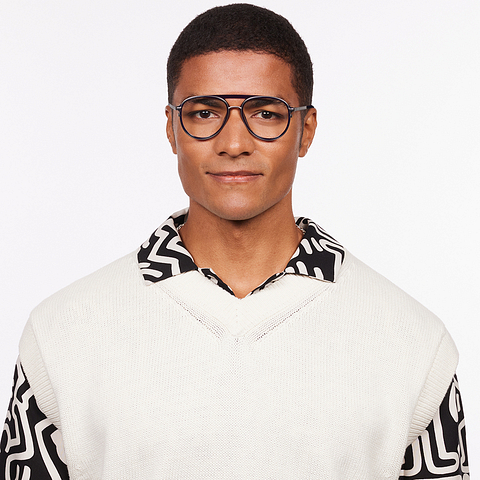 Lenskart Studio Online Sky Blue Full Rim Aviator left side