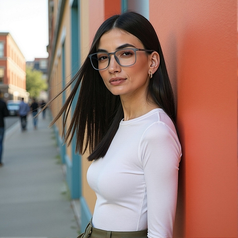Lenskart Air Sky Blue Full Rim Square left side