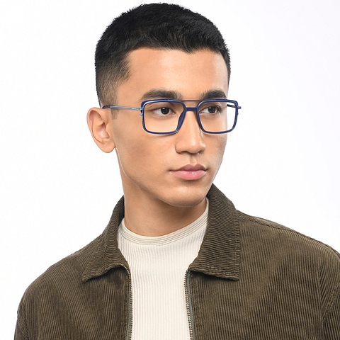 Lenskart Studio Online Sky Blue Full Rim Square right side